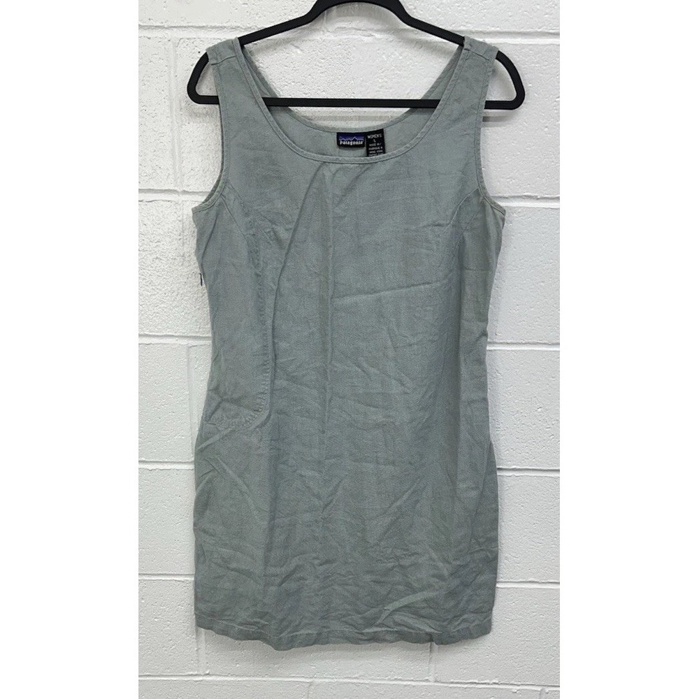 Patagonia 100% Hemp Sleeveless Tank Dress Natural Stone Gray / Women's Large